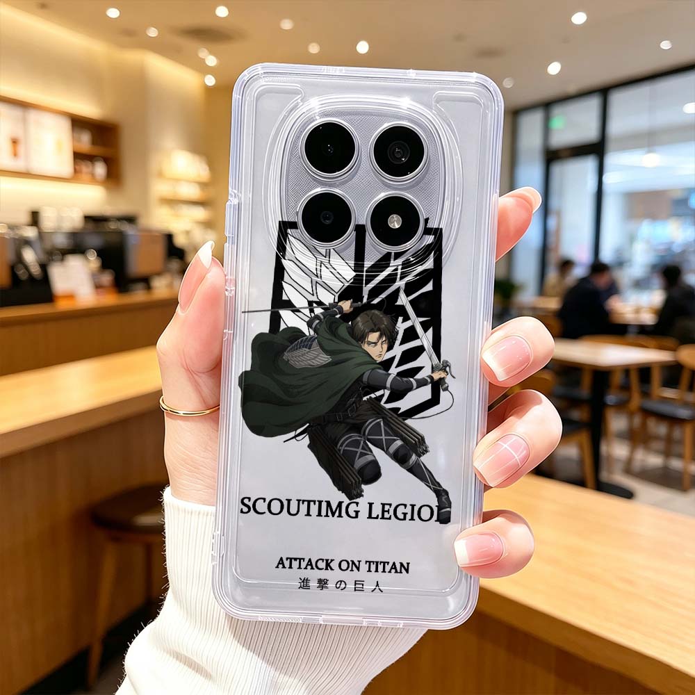 Xiaomi Poco X6 - غطاء حماية شفاف للهاتف بتصميم هجوم