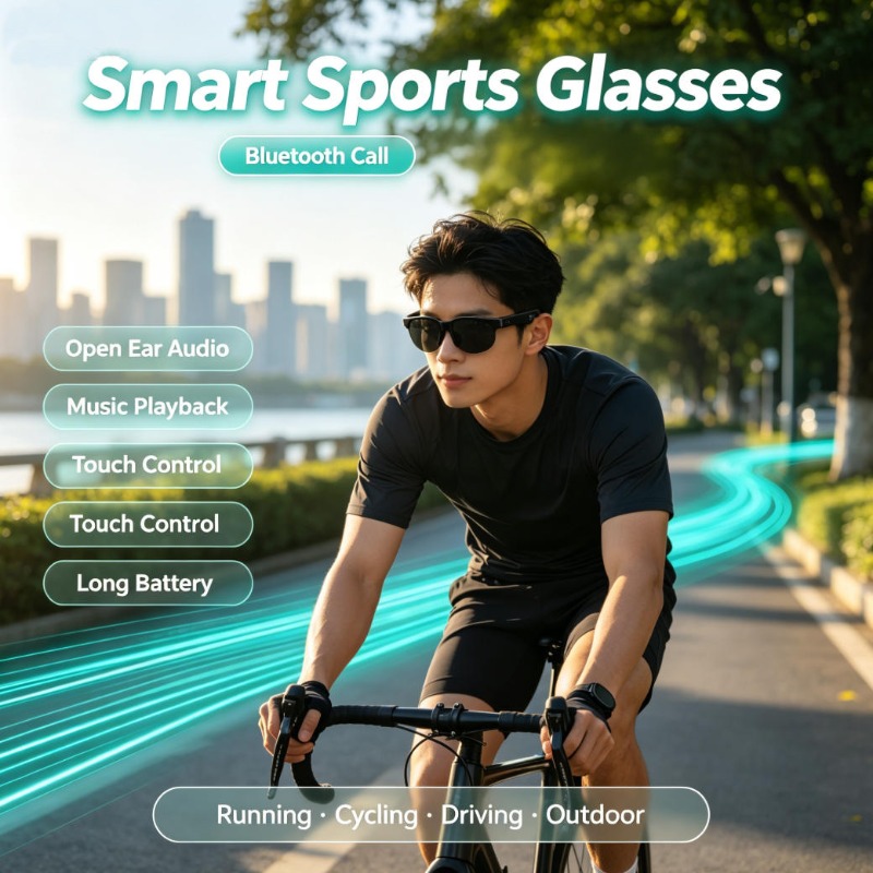 نظارات رياضية ذكية مع سماعات م - مراجعة Smart Glasses Lens وسعره