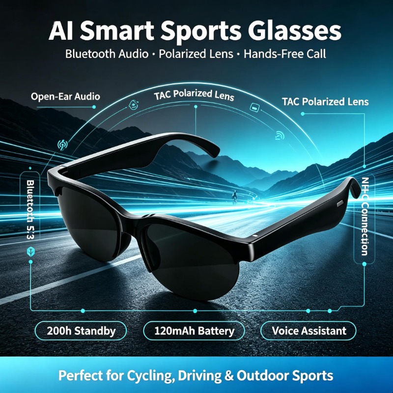 نظارات رياضية ذكية مع سماعات م - مراجعة Smart Glasses Lens وسعره